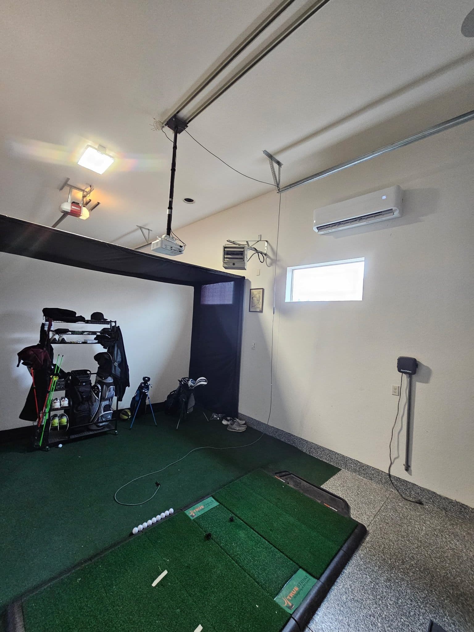 Garage mini split system in a finished workspace