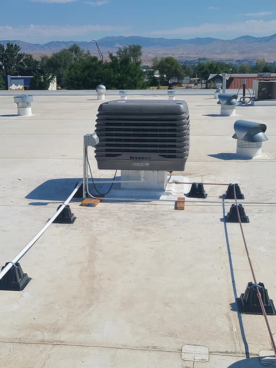 Rooftop HVAC unit installed on a commercial roof